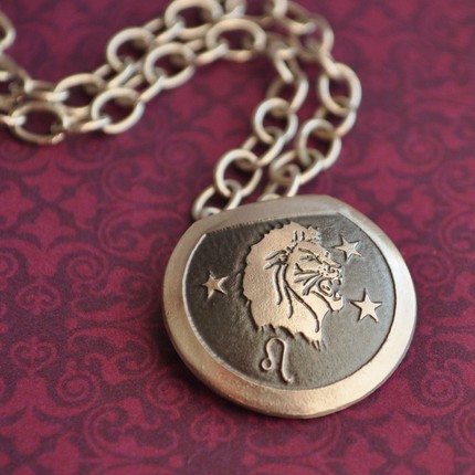 Leo the Lion Zodiac Pendant in Sterling Silver